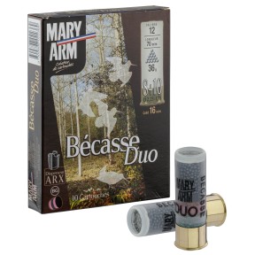 Cartouche de chasse MARY ARM Bécasse duo - cal.12/70 - boite de 10 - N° de plomb 8 et 10 - 38 g
