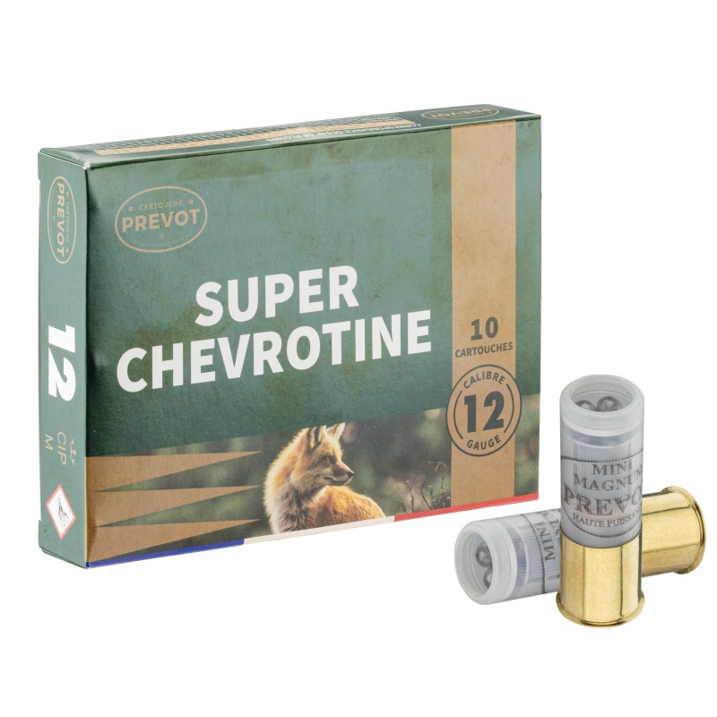 Cartouche de chasse PREVOT chevrotines - cal.12/70 - boite de 10 - 30 g