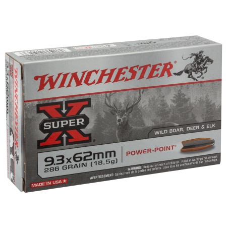 Balle de chasse WINCHESTER Super X - cal.9.3 x 62 - boite de 20 -286 GR - 18.5 g