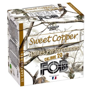 Cartouche de chasse FOB Sweet copper haute performance - cal.20/70 - boite de 25 - N° de plomb 4 - 29 g