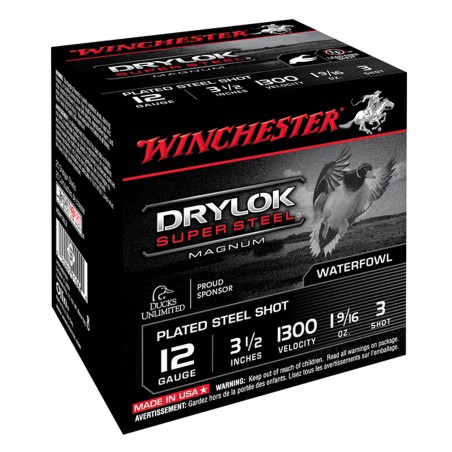 Cartouche de chasse WINCHESTER Drylock - cal.12/70 - boite de 25 - N° de plomb 4 - 35 g