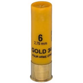 Cartouche de chasse FOB Gold 34 magnum- cal.20/76 - boite de 10 - N° de plomb 6 - 34 g