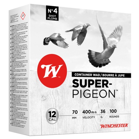Cartouche de chasse WINCHESTER Spécial pigeon - cal.12/70 - boite de 100 - N° de plomb 5 - 36 g