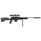 Pack carabine à air comprimé BLACK OPS Sniper + lunette 4x32 + bipied - cal.4.5 mm - 16 J - canon 45 cm - 1 coup
