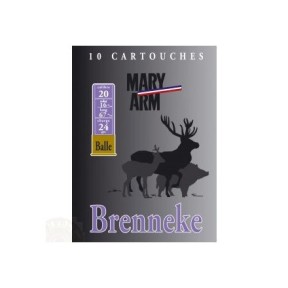 Cartouche de chasse MARY ARM Brenneke Sanglier - cal.20/67 - boite de 10 - 24 g