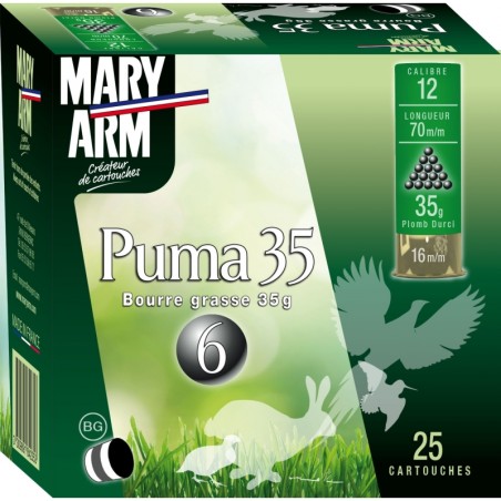 Cartouche de chasse MARY ARM PUMA 35 - cal.12/70 - boite de 25 - 35 g