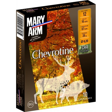 Cartouche de chasse MARY ARM Chevrotine - cal.12/67 - boite de 10 - 28 g